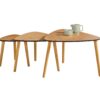 Table basse gigogne MOLLY Noir et imitation chêne – Image 5